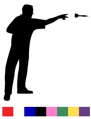 Darts Player Silhouette Vinyl Decal Sticker