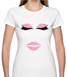 Eyelashes Face Glitter T Shirt Available in 2 colours