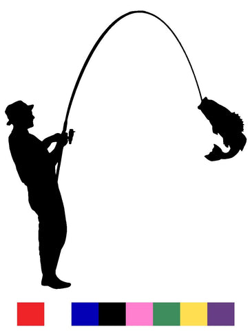 Fisherman Silhouette Vinyl Decal Sticker