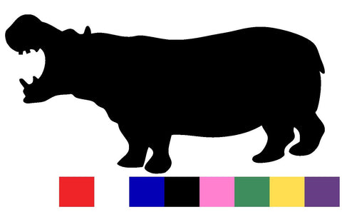 Hippo Silhouette Decal Vinyl Sticker