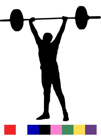 Weight Lifter Silhouette Vinyl Decal Sticker
