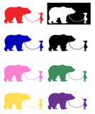 Girl with Bear Silhouette Decal Vinyl Sticker