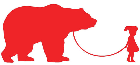 Girl with Bear Silhouette Decal Vinyl Sticker