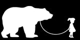 Girl with Bear Silhouette Decal Vinyl Sticker