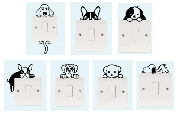 Dog Light Switch Collection Decal Sticker