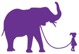 Girl with Elephant Silhouette Decal Vinyl Sticker