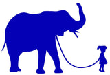 Girl with Elephant Silhouette Decal Vinyl Sticker