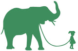 Girl with Elephant Silhouette Decal Vinyl Sticker