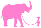 Girl with Elephant Silhouette Decal Vinyl Sticker