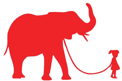 Girl with Elephant Silhouette Decal Vinyl Sticker