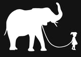 Girl with Elephant Silhouette Decal Vinyl Sticker