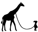 Girl with Giraffe Silhouette Decal Vinyl Sticker