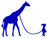 Girl with Giraffe Silhouette Decal Vinyl Sticker