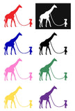 Girl with Giraffe Silhouette Decal Vinyl Sticker