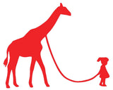 Girl with Giraffe Silhouette Decal Vinyl Sticker