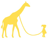 Girl with Giraffe Silhouette Decal Vinyl Sticker