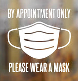 By Appointment Face Mask Decal Vinyl Sticker