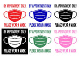 By Appointment Face Mask Decal Vinyl Sticker
