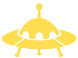 Spaceship Silhouette Decal Vinyl Sticker