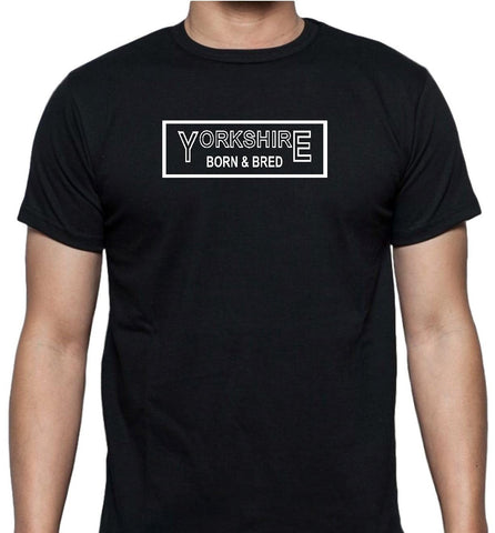 Yorkshire Born and Bred with Border Unisex Short Sleeve T Shirt