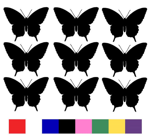 Butterfly x 9 Silhouette Decal Vinyl Stickers - Design 1