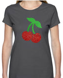 Two Cherries Glitter T Shirt     Available in 4 colours