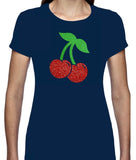 Two Cherries Glitter T Shirt     Available in 4 colours