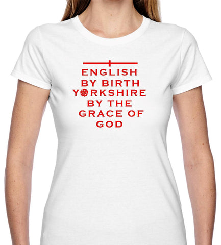 Ladies Grace of God Yorkshire White Short Sleeve T Shirt
