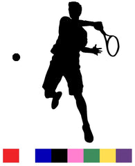 Male & Female Tennis Player Silhouette Vinyl Decal Sticker