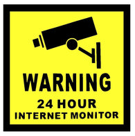 Warning 24 Hour Internet Monitor Sticker
