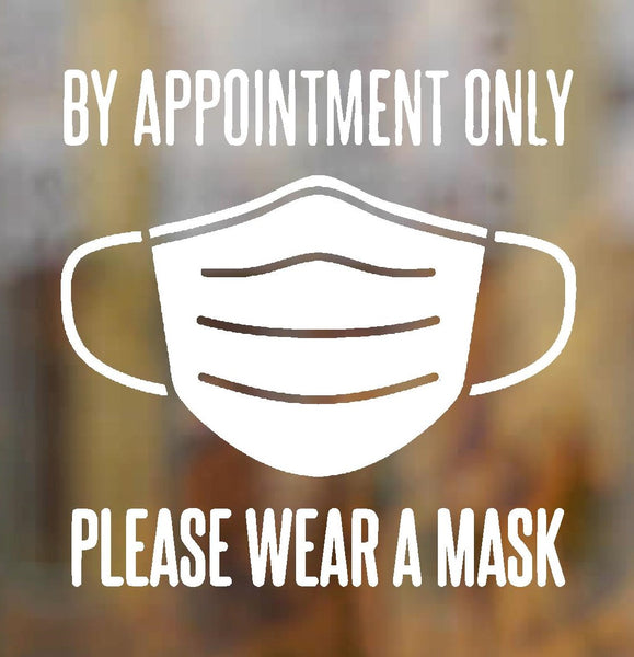 By Appointment Face Mask Decal Vinyl Sticker