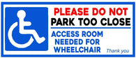 Disabled Please do not Park too Close Sticker
