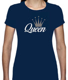 Queen And Crown Glitter T Shirt  Available in 4 colours