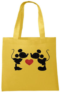 Mickey and Minnie Heart Tote Bag - Can Be Personalised