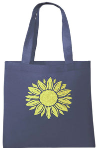Glitter Sunflower Tote Bag - Can Be Personalised