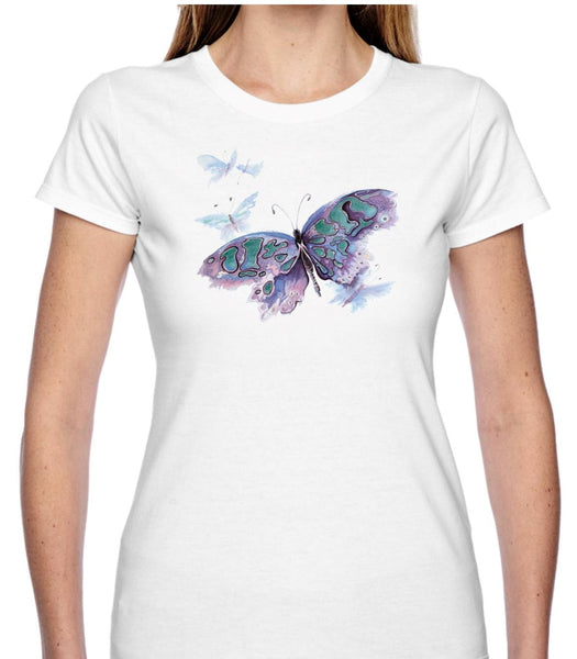 Watercolour Butterfly T Shirt